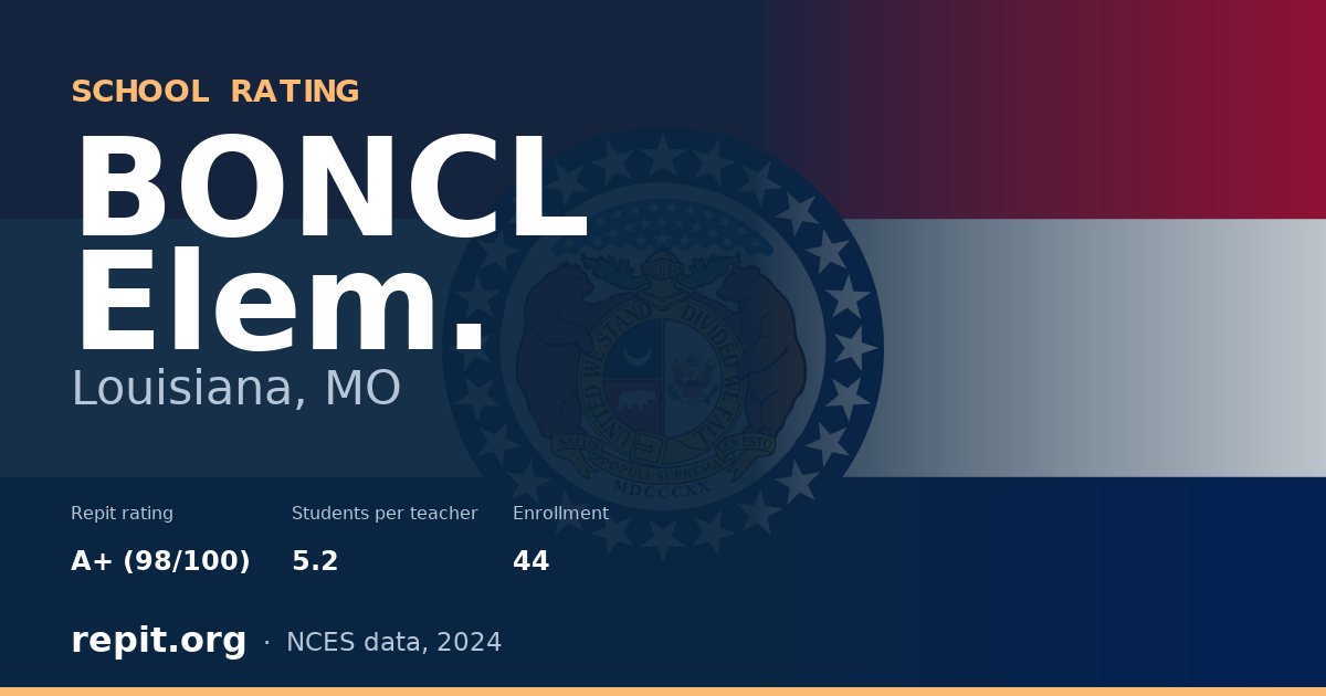 BONCL Elem., Louisiana, MO — Repit school rating A+ (98/100)