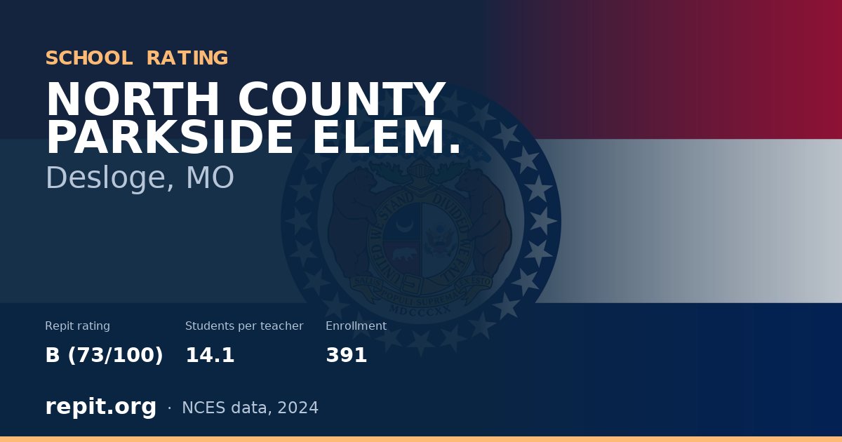 NORTH COUNTY PARKSIDE ELEM., Desloge, MO — Repit school rating B (73/100)