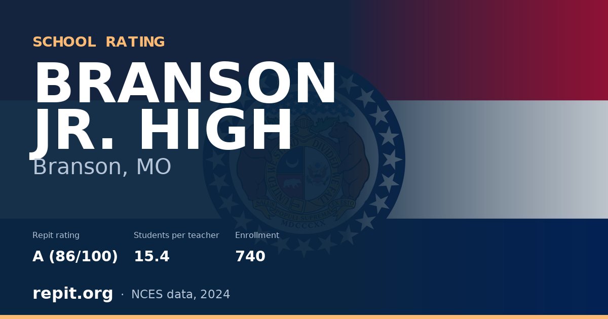 BRANSON JR. HIGH, Branson, MO — Repit school rating A (86/100)