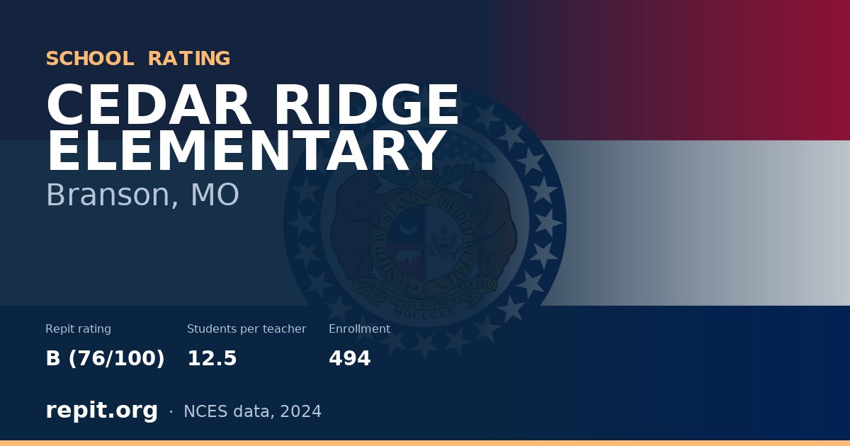 CEDAR RIDGE ELEMENTARY, Branson, MO — Repit school rating B (76/100)