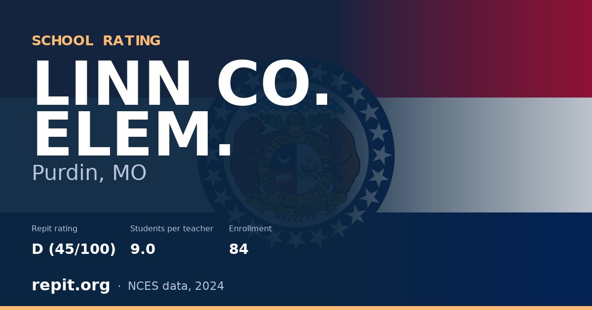 LINN CO. ELEM., Purdin, MO — Repit school rating D (45/100)
