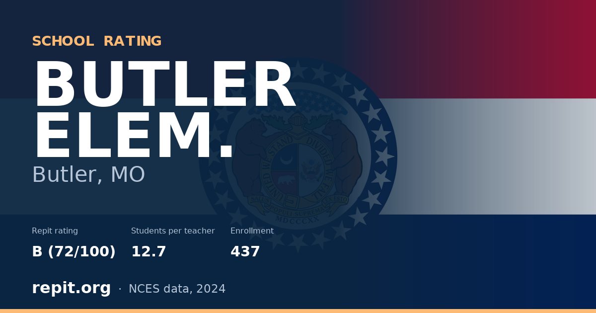 BUTLER ELEM., Butler, MO — Repit school rating B (72/100)