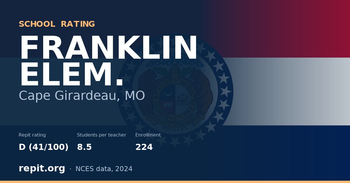 FRANKLIN ELEM., Cape Girardeau, MO — Repit school rating D (41/100)