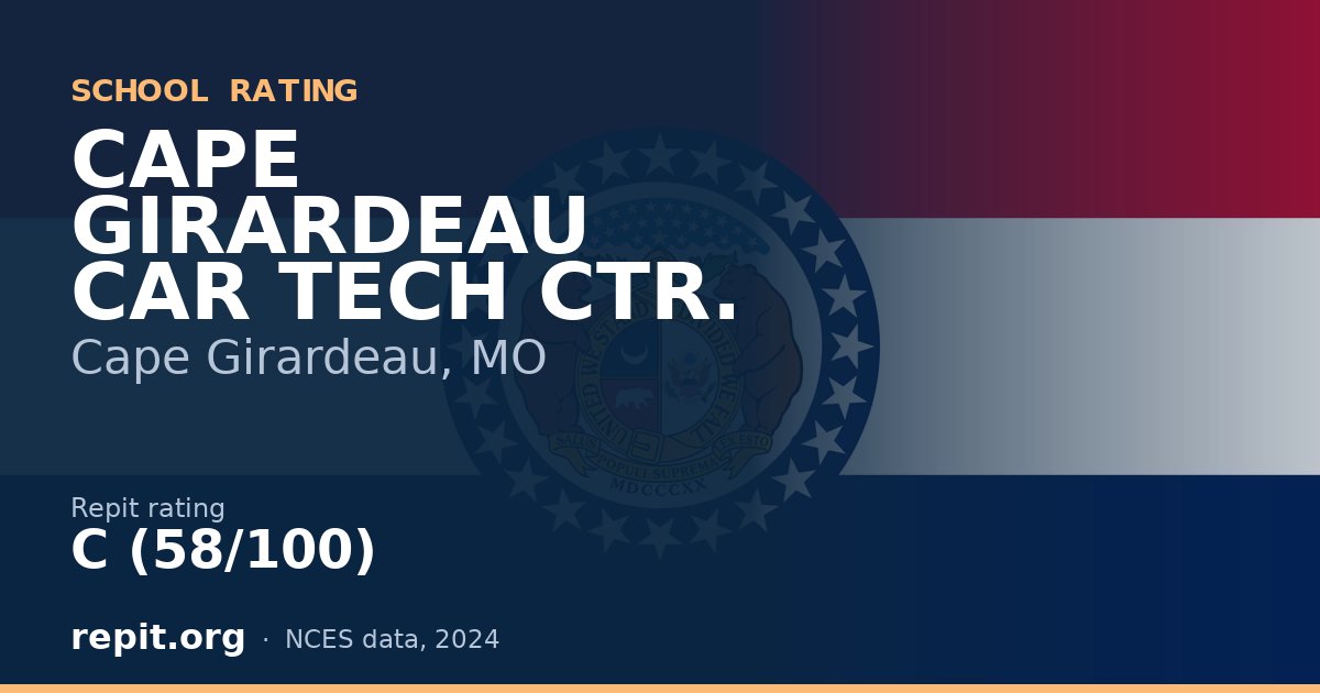 CAPE GIRARDEAU CAR TECH CTR., Cape Girardeau, MO — Repit school rating C (58/100)