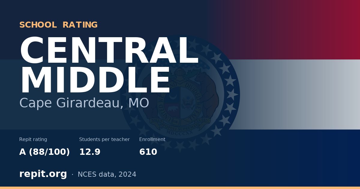 CENTRAL MIDDLE, Cape Girardeau, MO — Repit school rating A (88/100)