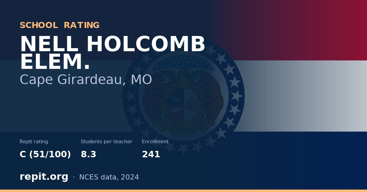 NELL HOLCOMB ELEM., Cape Girardeau, MO — Repit school rating C (51/100)
