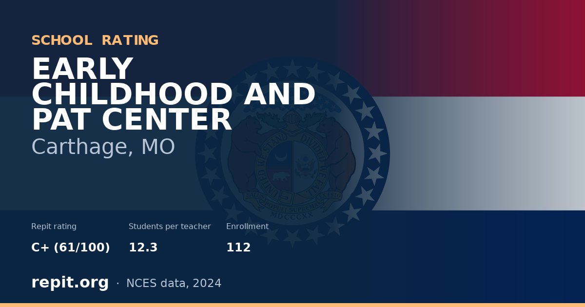 EARLY CHILDHOOD AND PAT CENTER, Carthage, MO — Repit school rating C+ (61/100)