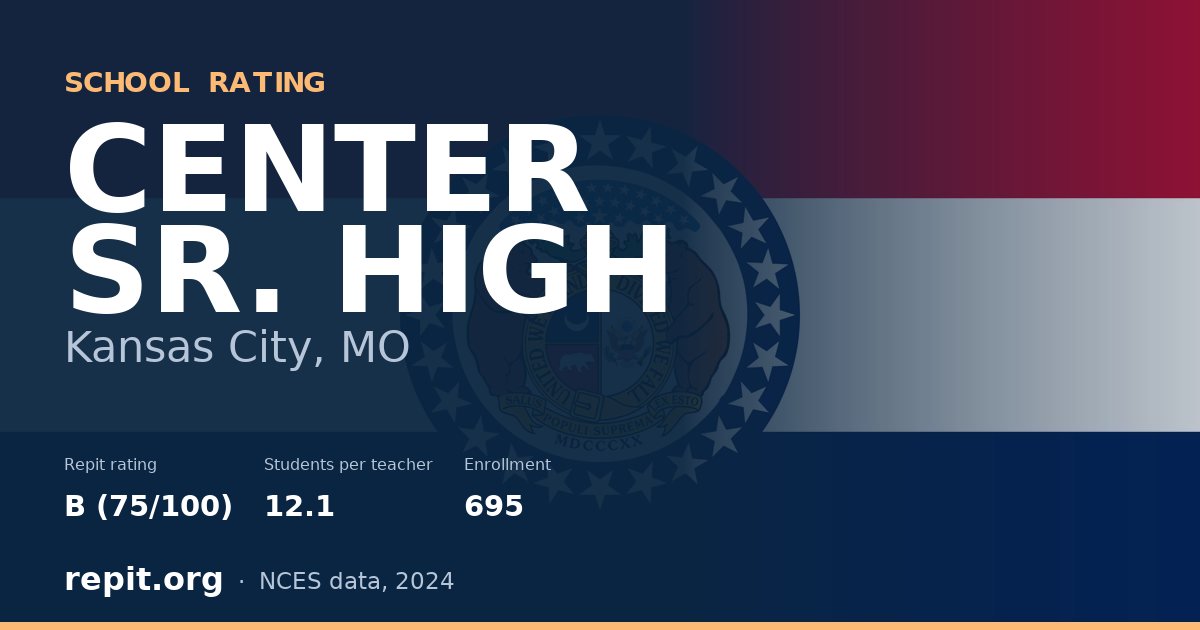CENTER SR. HIGH, Kansas City, MO — Repit school rating B (75/100)