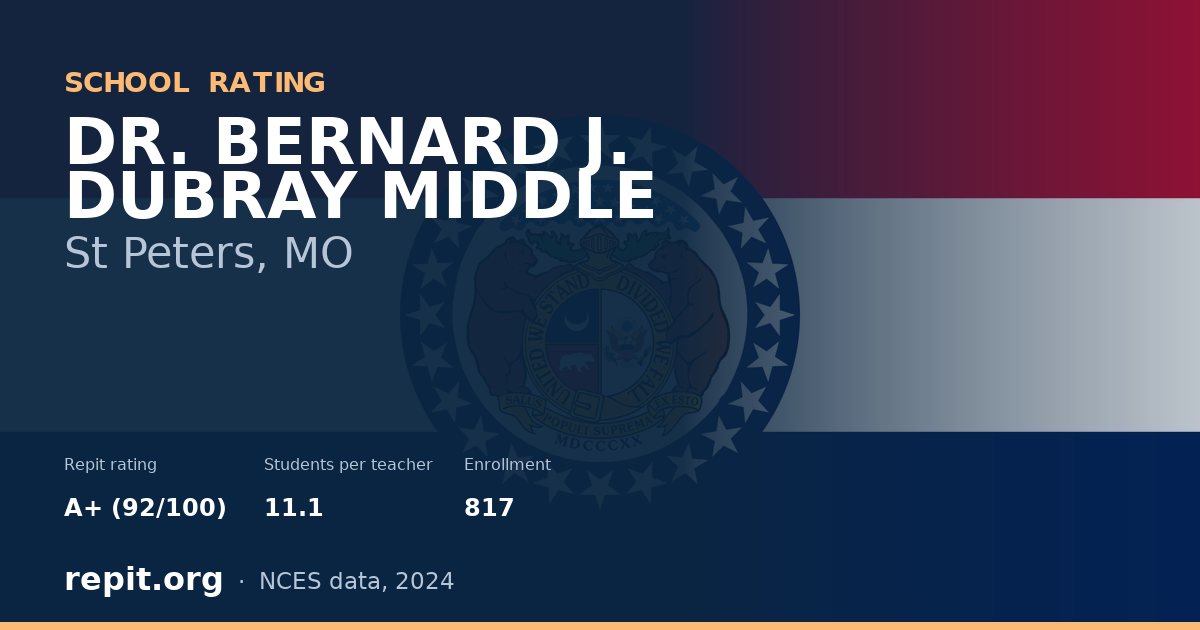 DR. BERNARD J. DUBRAY MIDDLE, St Peters, MO — Repit school rating A+ (92/100)