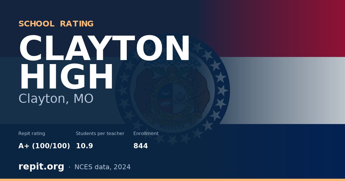 CLAYTON HIGH, Clayton, MO — Repit school rating A+ (100/100)