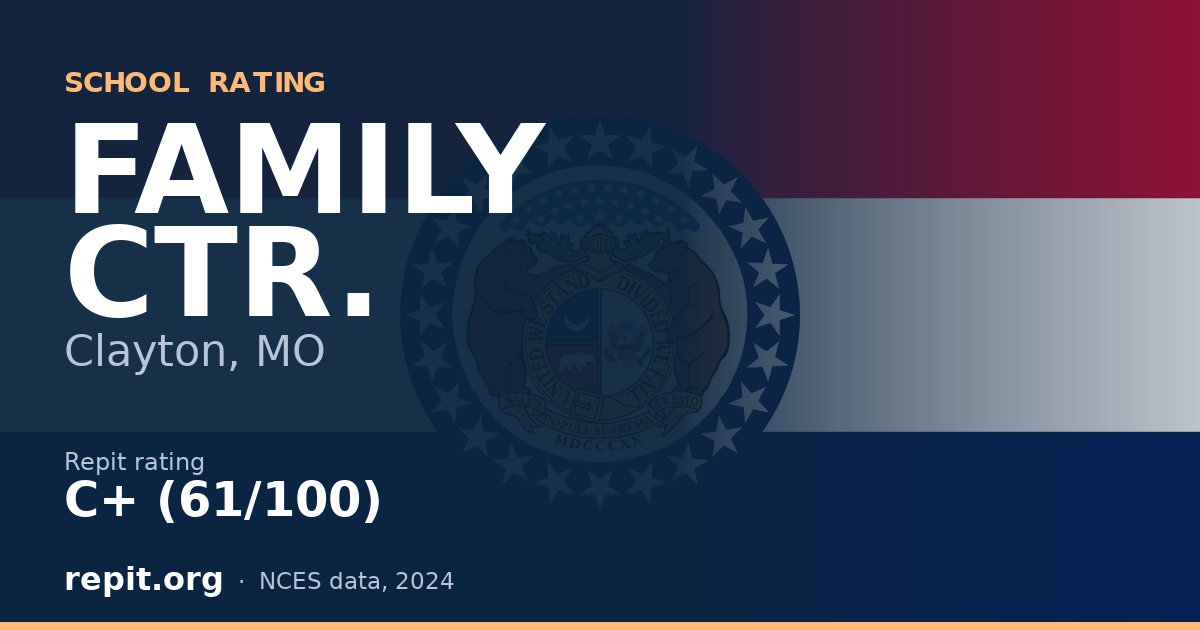 FAMILY CTR., Clayton, MO — Repit school rating C+ (61/100)