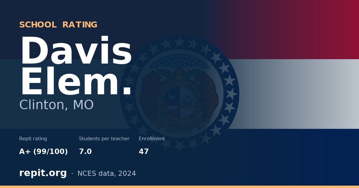 Davis Elem., Clinton, MO — Repit school rating A+ (99/100)