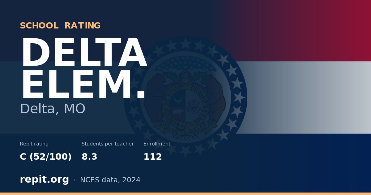 DELTA ELEM., Delta, MO — Repit school rating C (52/100)