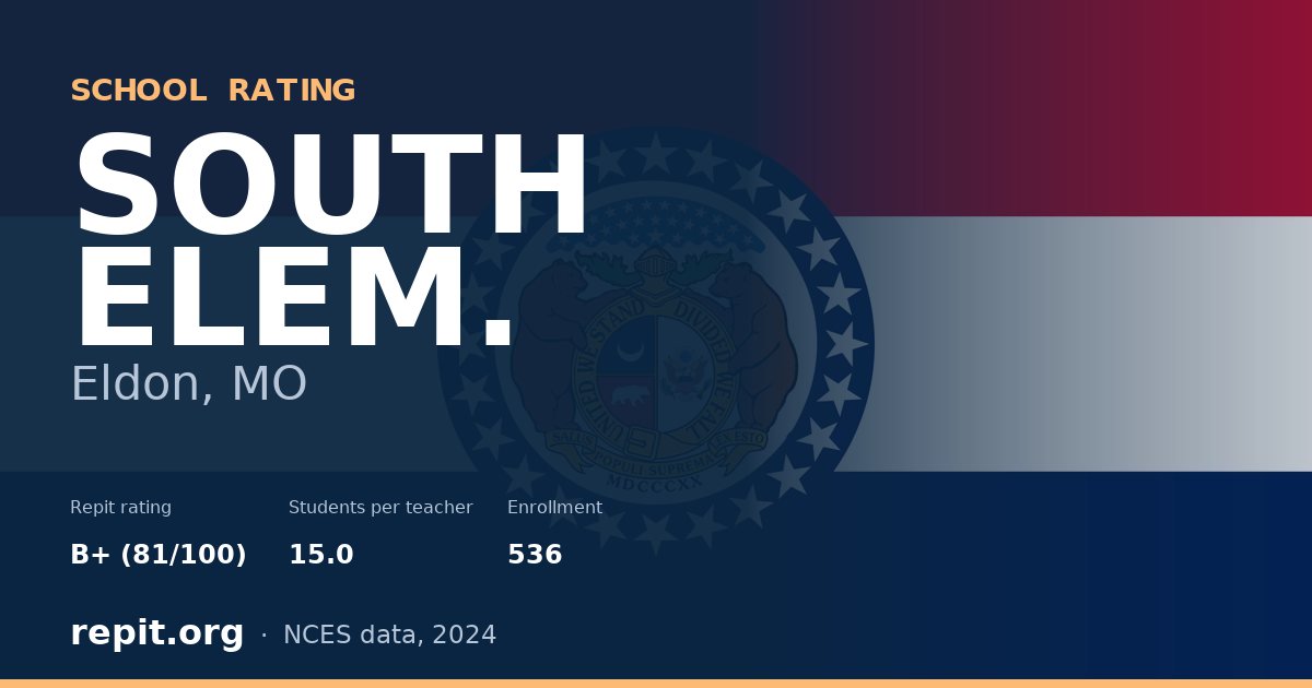 SOUTH ELEM., Eldon, MO — Repit school rating B+ (81/100)