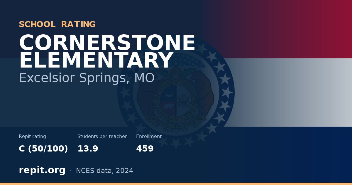 CORNERSTONE ELEMENTARY, Excelsior Springs, MO — Repit school rating C (50/100)