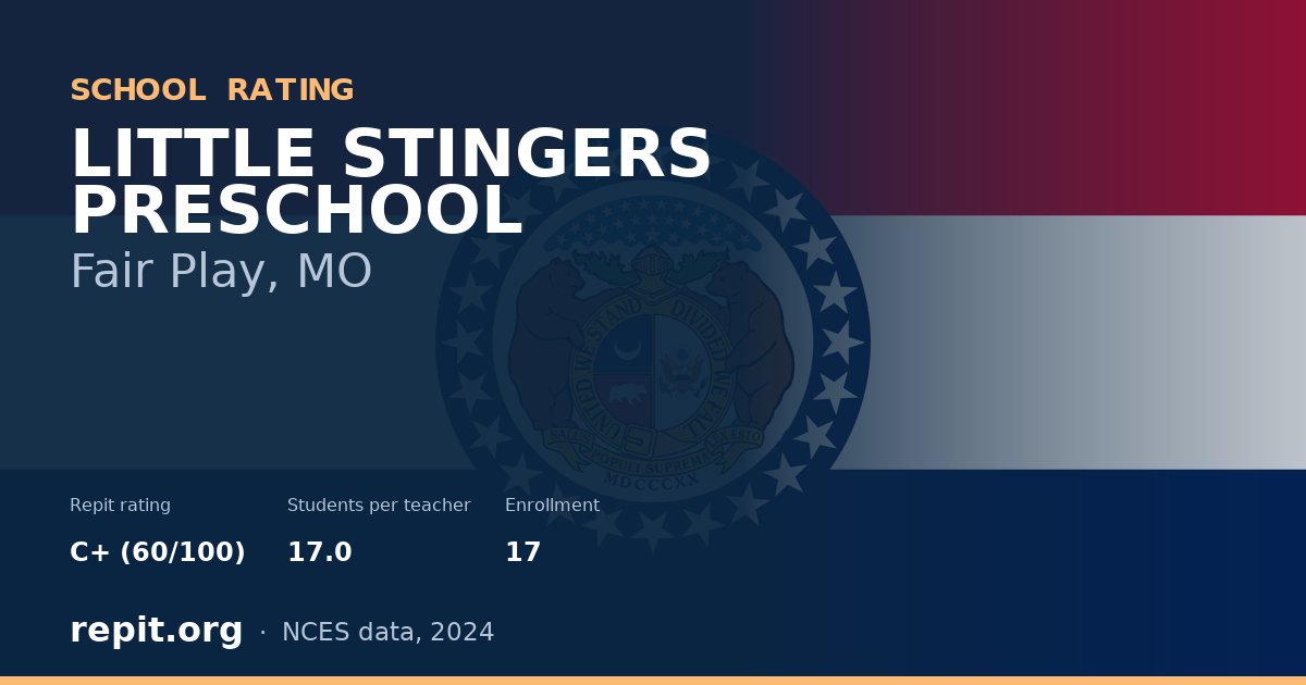 LITTLE STINGERS PRESCHOOL, Fair Play, MO — Repit school rating C+ (60/100)