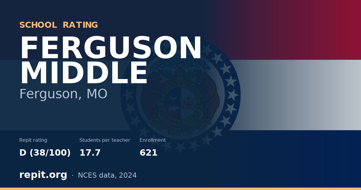 FERGUSON MIDDLE, Ferguson, MO — Repit school rating D (38/100)