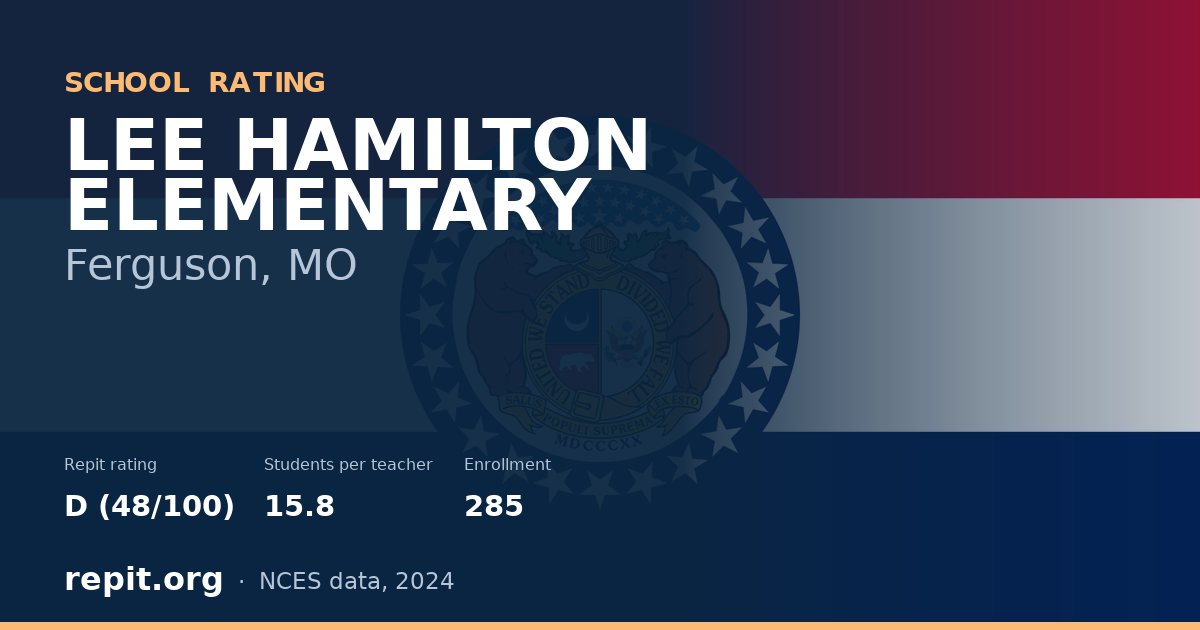 LEE HAMILTON ELEMENTARY, Ferguson, MO — Repit school rating D (48/100)