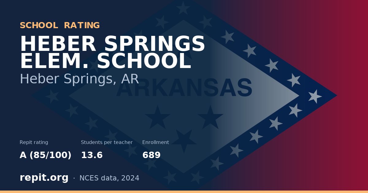 HEBER SPRINGS ELEM. SCHOOL, Heber Springs, AR — Repit school rating A (85/100)