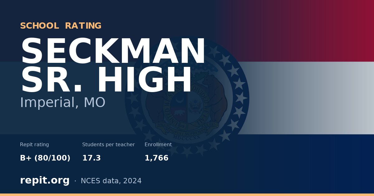 SECKMAN SR. HIGH, Imperial, MO — Repit school rating B+ (80/100)
