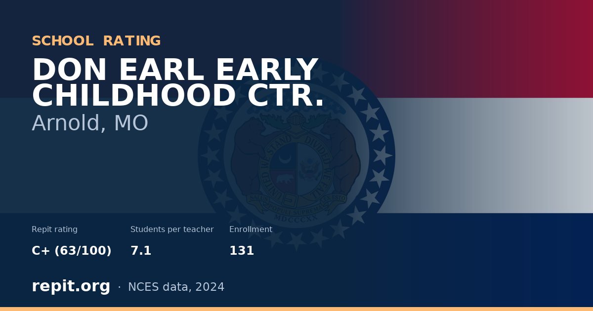 DON EARL EARLY CHILDHOOD CTR., Arnold, MO — Repit school rating C+ (63/100)