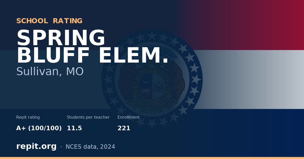 SPRING BLUFF ELEM., Sullivan, MO — Repit school rating A+ (100/100)