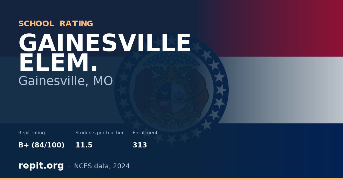 GAINESVILLE ELEM., Gainesville, MO — Repit school rating B+ (84/100)