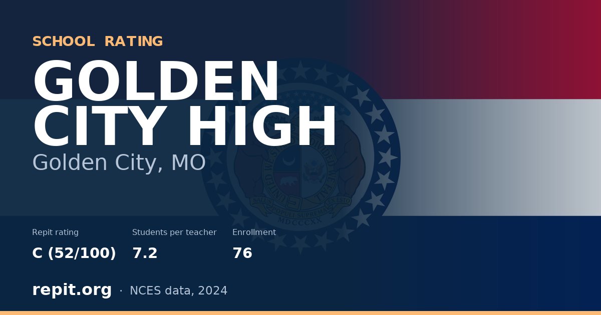 GOLDEN CITY HIGH, Golden City, MO — Repit school rating C (52/100)