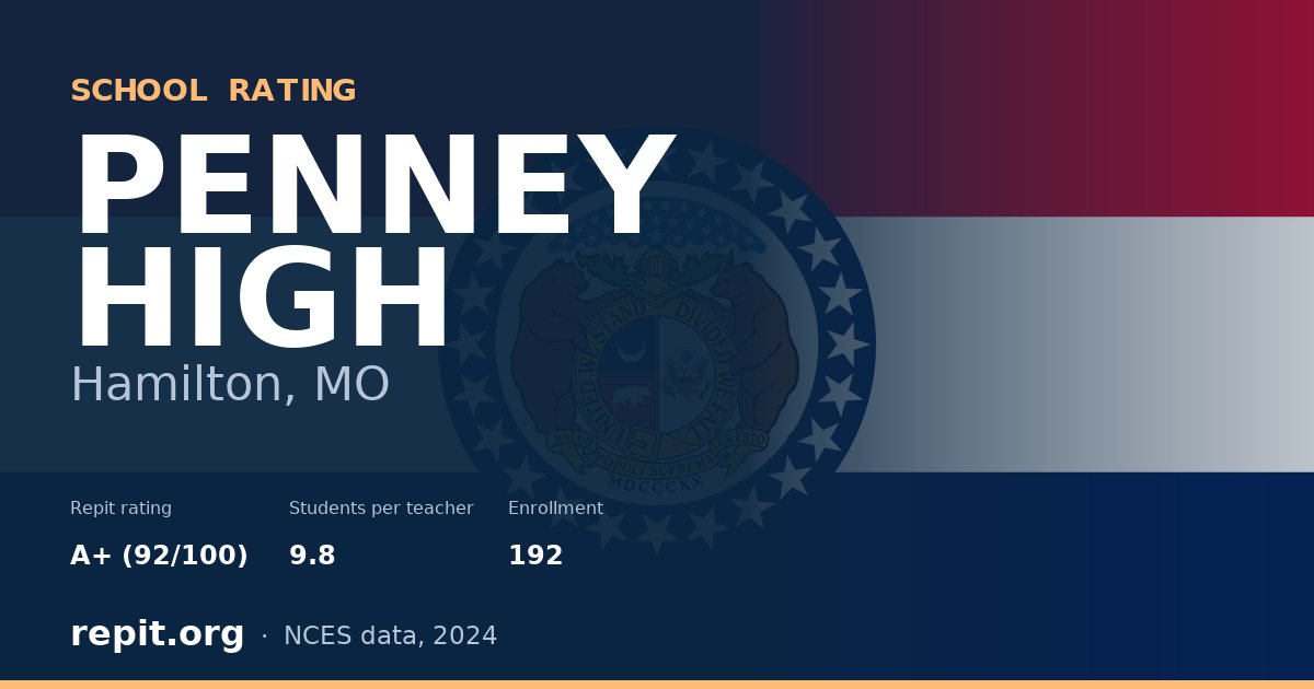 PENNEY HIGH, Hamilton, MO — Repit school rating A+ (92/100)