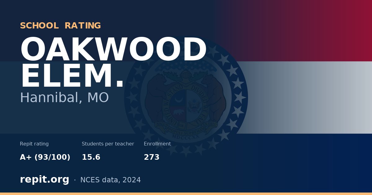 OAKWOOD ELEM., Hannibal, MO — Repit school rating A+ (93/100)