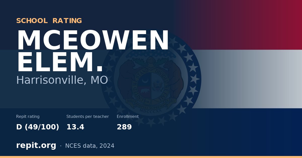 MCEOWEN ELEM., Harrisonville, MO — Repit school rating D (49/100)