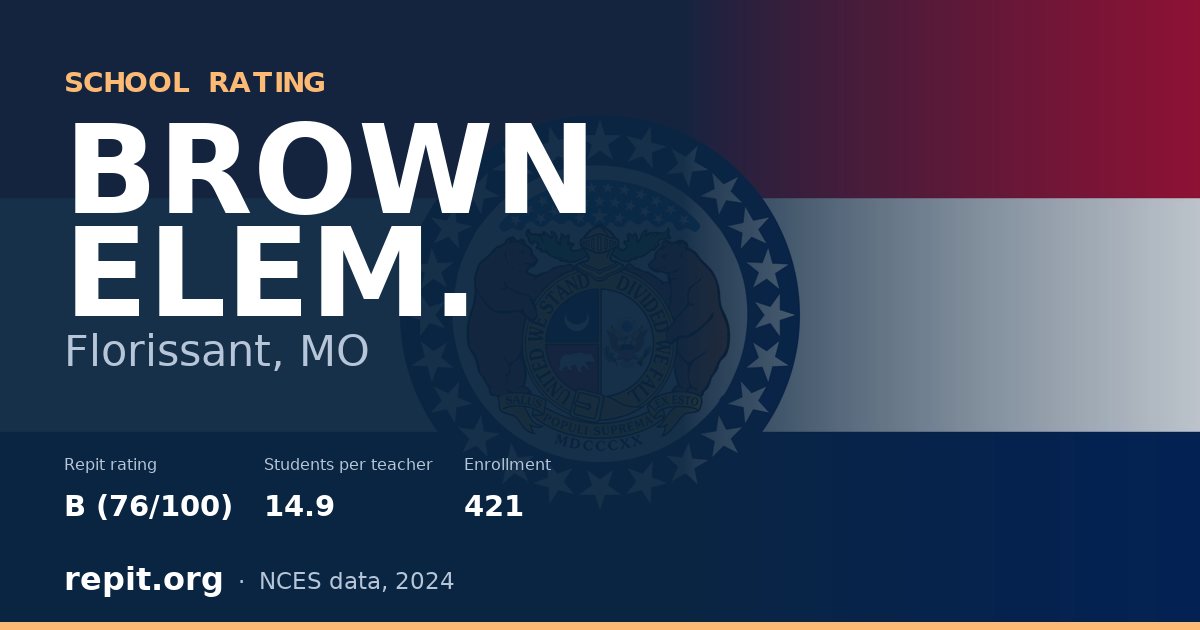 BROWN ELEM., Florissant, MO — Repit school rating B (76/100)