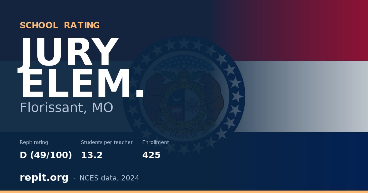 JURY ELEM., Florissant, MO — Repit school rating D (49/100)