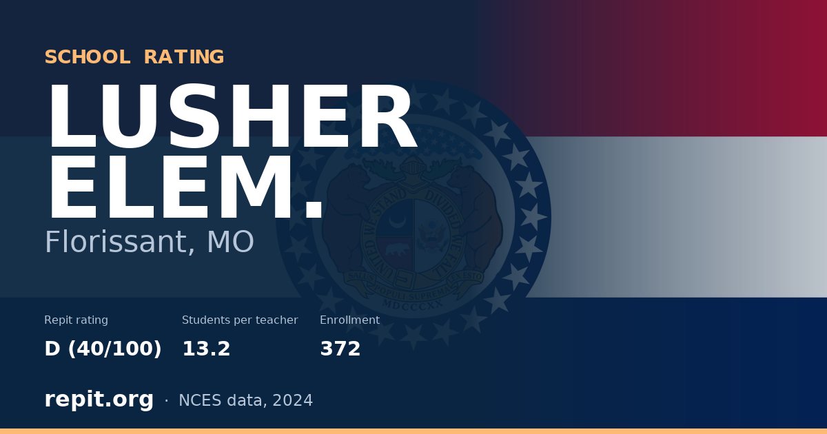 LUSHER ELEM., Florissant, MO — Repit school rating D (40/100)