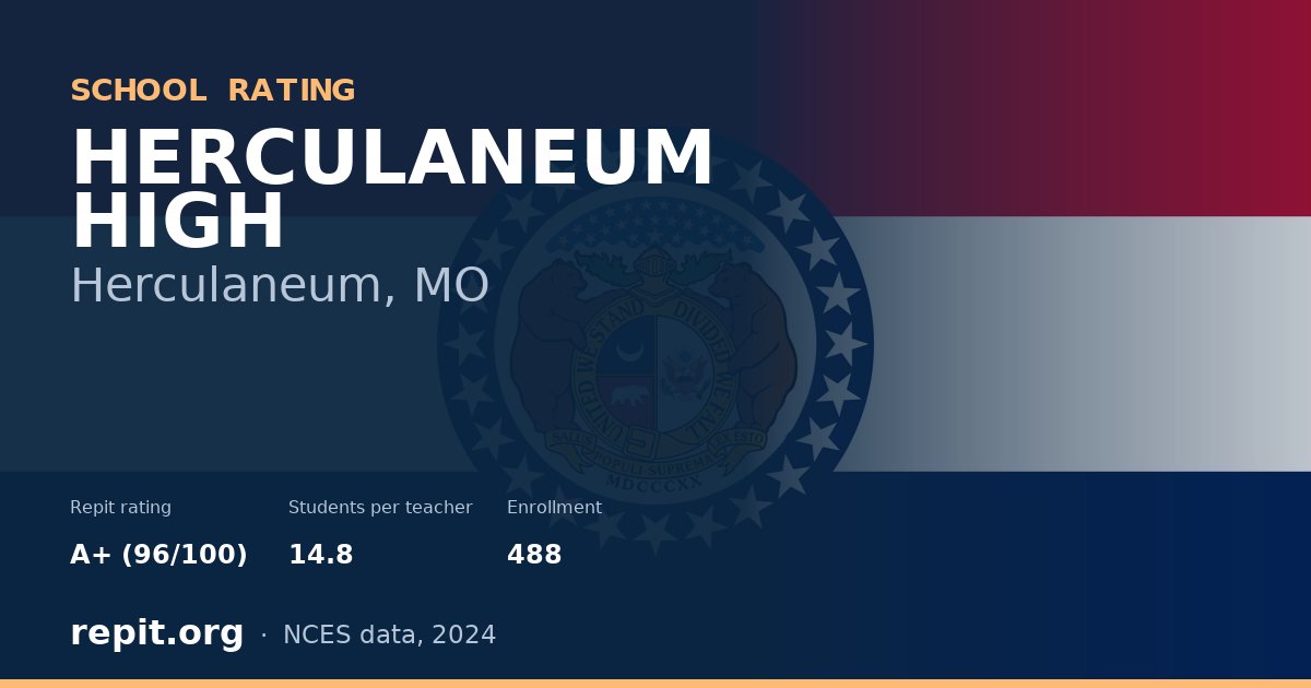 HERCULANEUM HIGH, Herculaneum, MO — Repit school rating A+ (96/100)