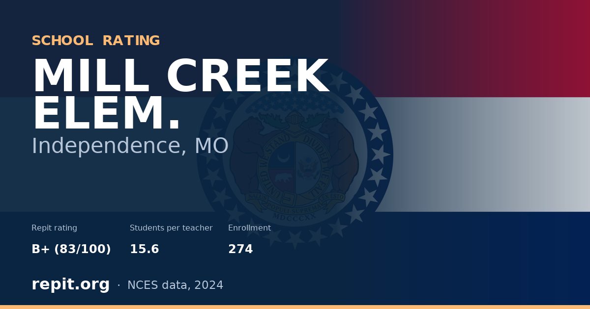 MILL CREEK ELEM., Independence, MO — Repit school rating B+ (83/100)