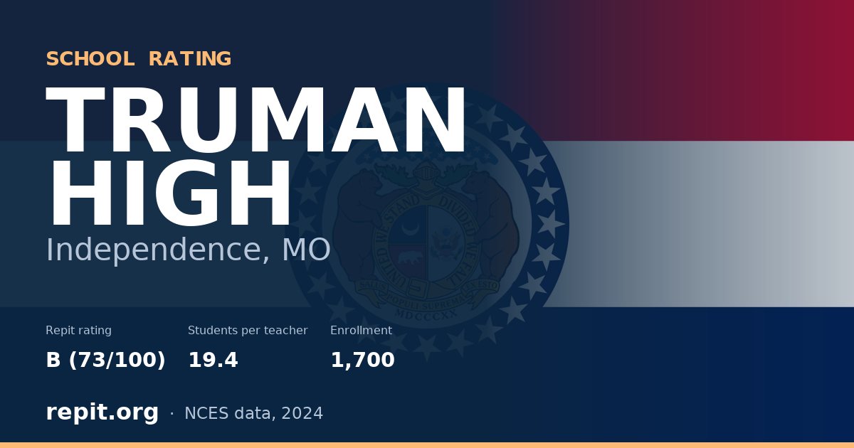 TRUMAN HIGH, Independence, MO — Repit school rating B (73/100)
