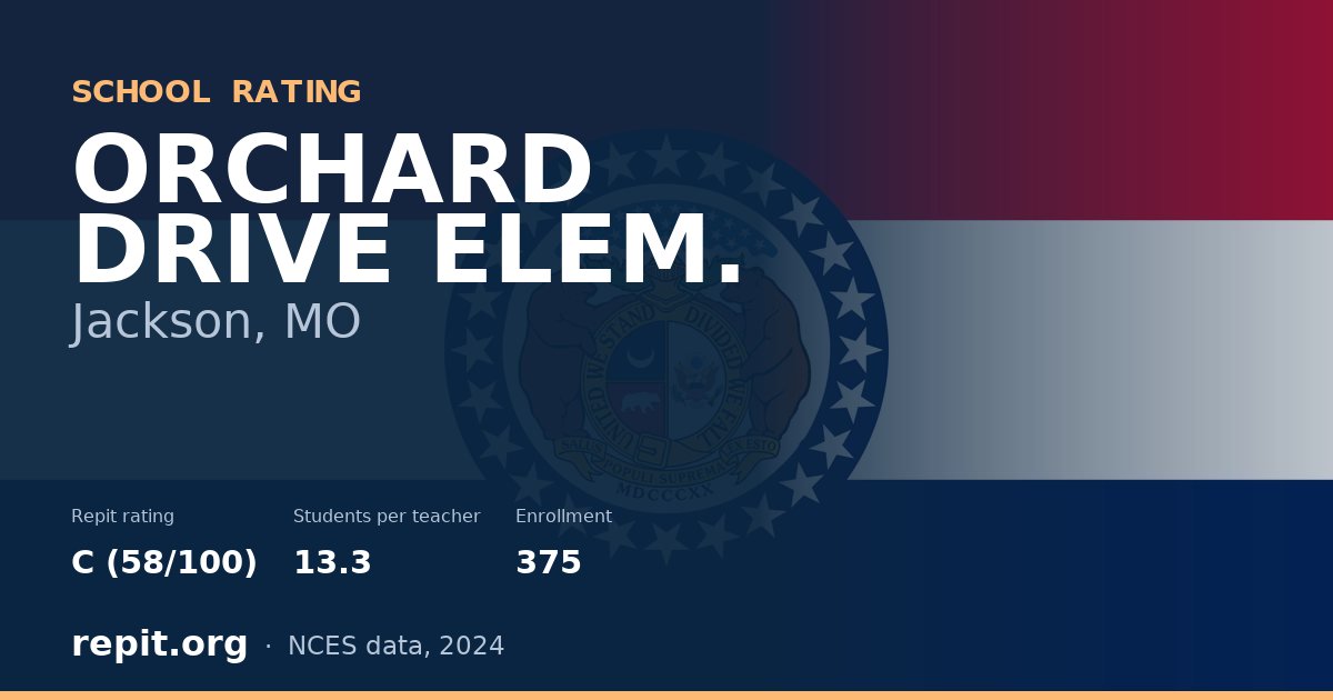 ORCHARD DRIVE ELEM., Jackson, MO — Repit school rating C (58/100)