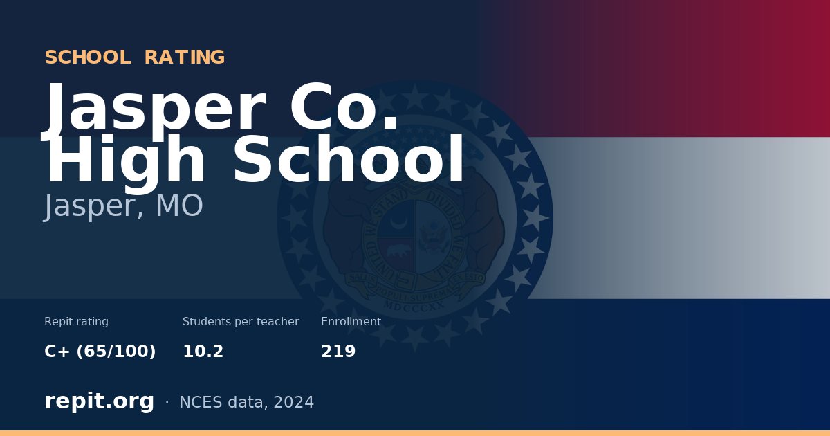 Jasper Co. High School, Jasper, MO — Repit school rating C+ (65/100)
