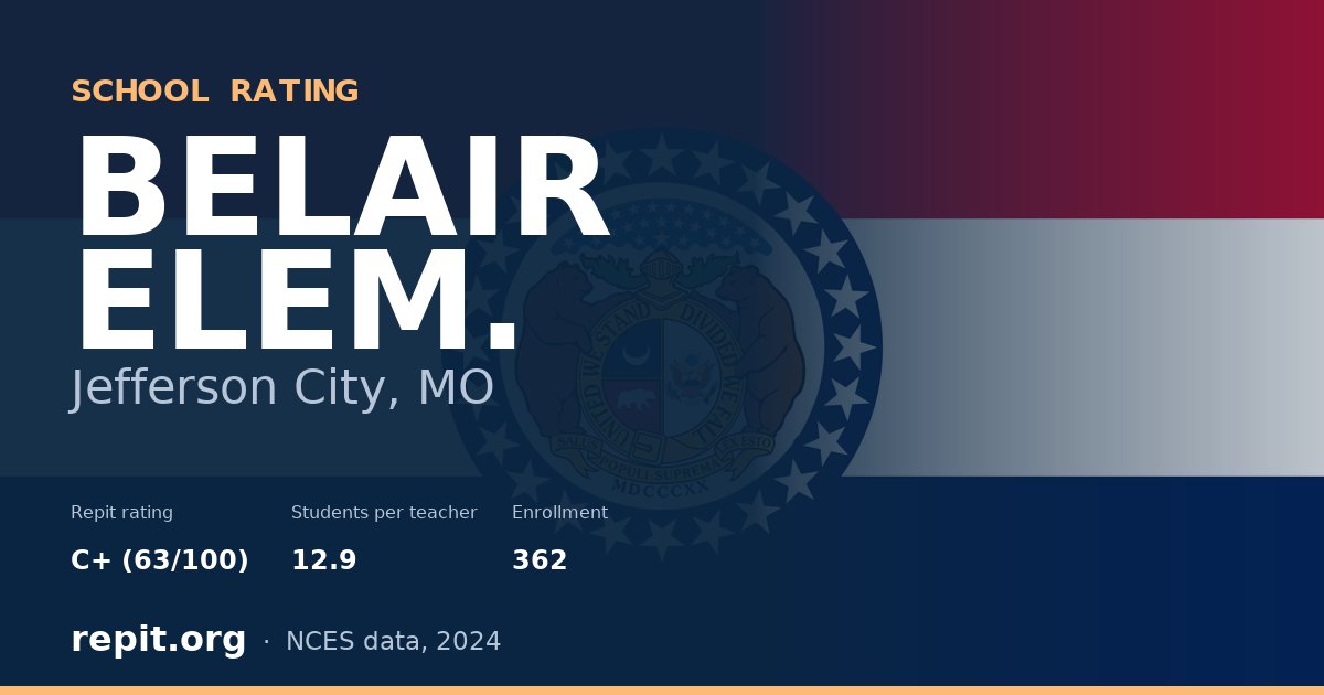 BELAIR ELEM., Jefferson City, MO — Repit school rating C+ (63/100)