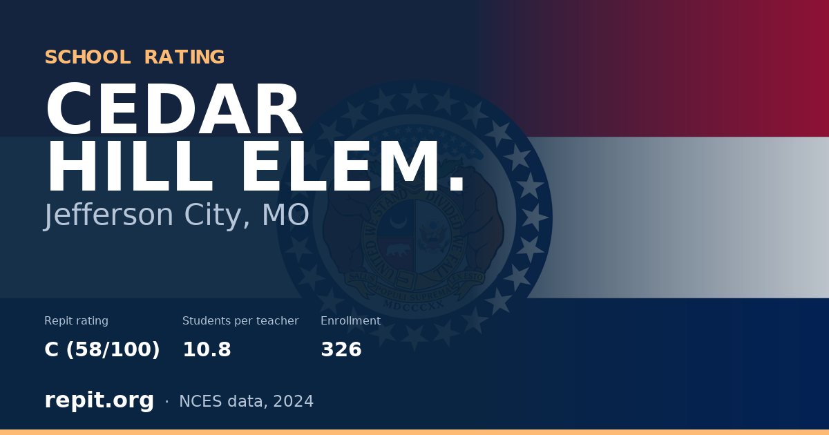 CEDAR HILL ELEM., Jefferson City, MO — Repit school rating C (58/100)