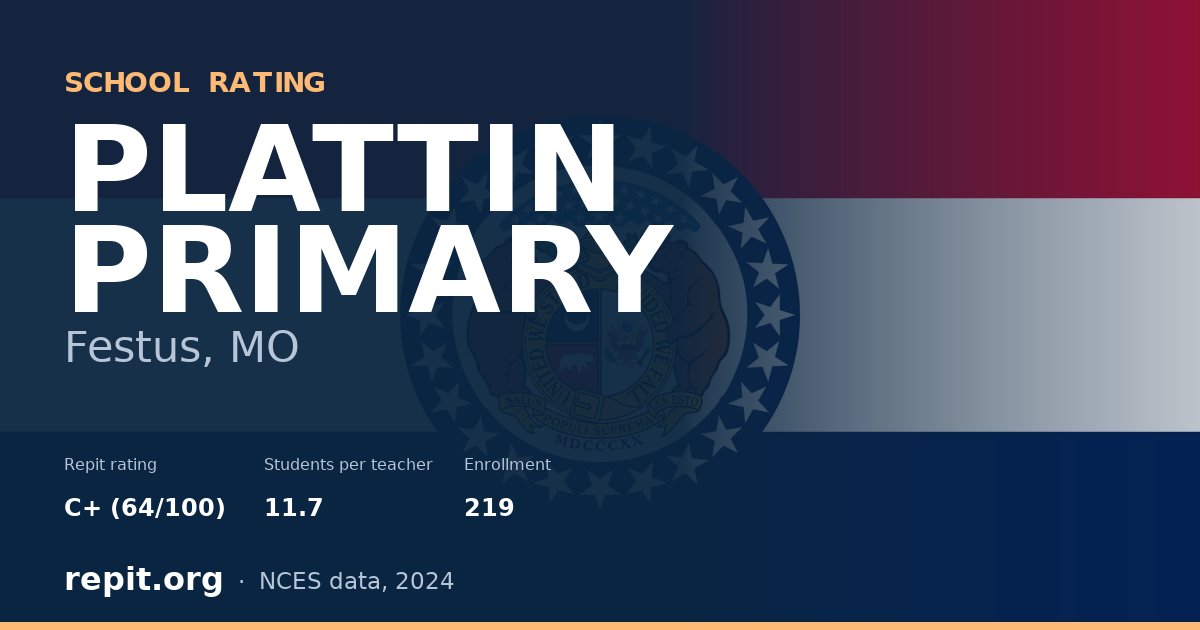 PLATTIN PRIMARY, Festus, MO — Repit school rating C+ (64/100)