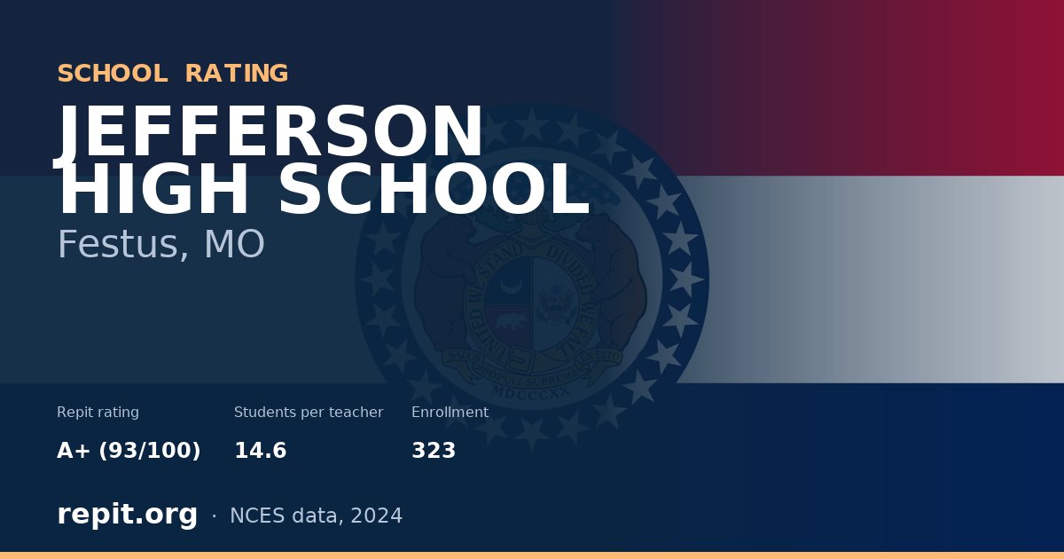 JEFFERSON HIGH SCHOOL, Festus, MO — Repit school rating A+ (93/100)