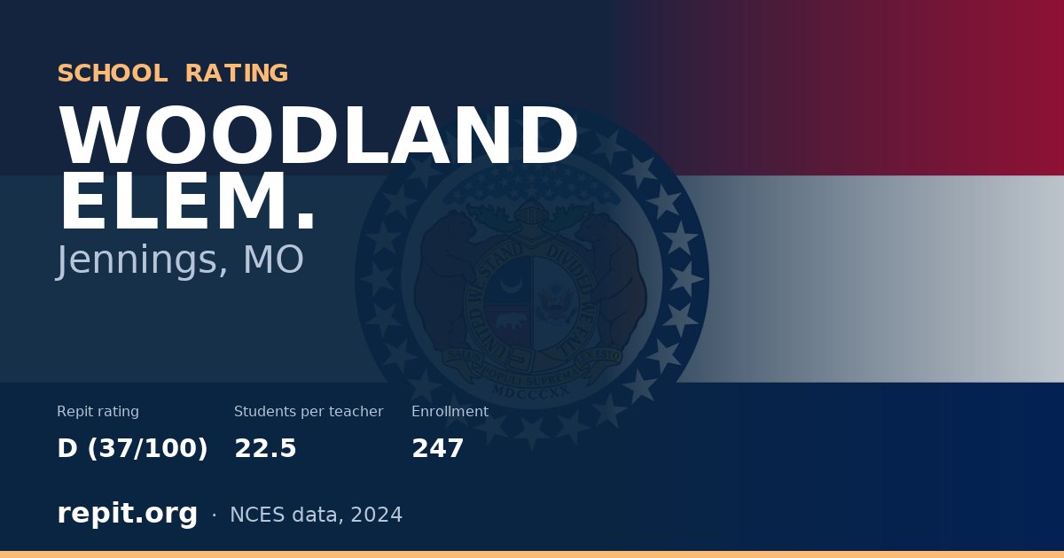 WOODLAND ELEM., Jennings, MO — Repit school rating D (37/100)