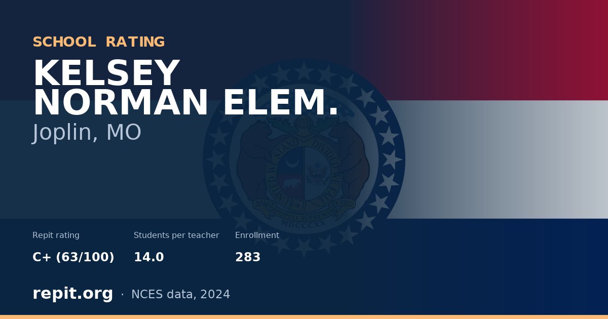 KELSEY NORMAN ELEM., Joplin, MO — Repit school rating C+ (63/100)