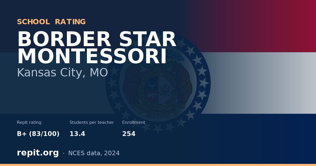 BORDER STAR MONTESSORI, Kansas City, MO — Repit school rating B+ (83/100)