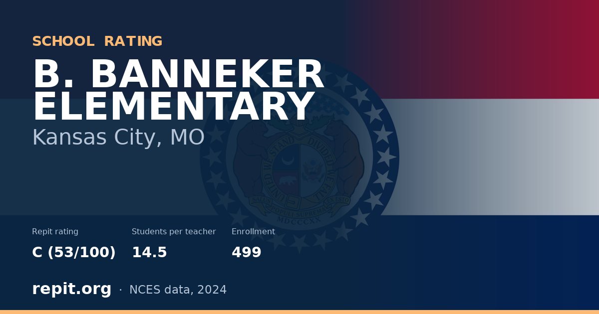 B. BANNEKER ELEMENTARY, Kansas City, MO — Repit school rating C (53/100)