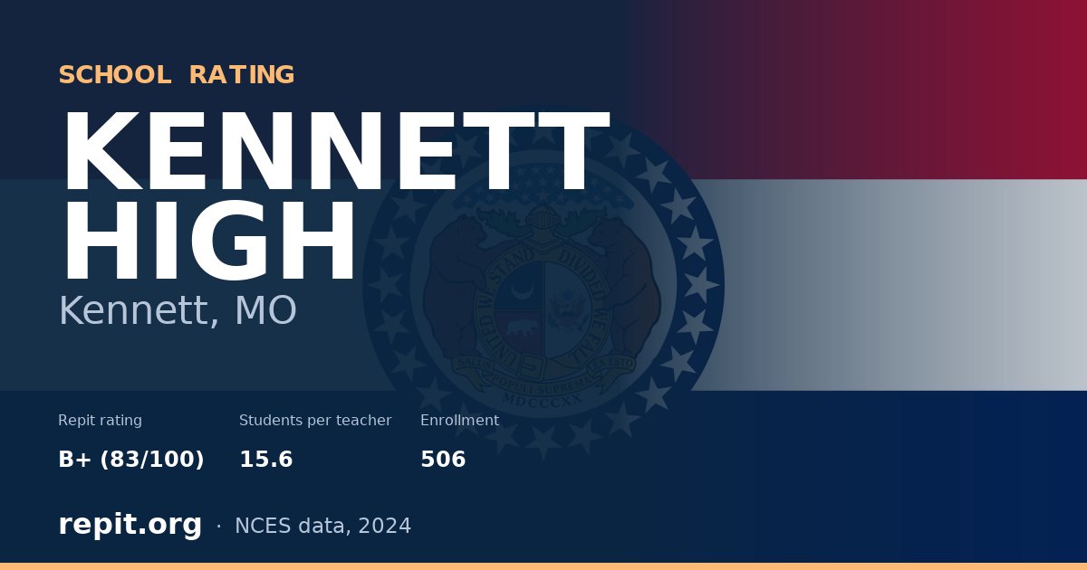 KENNETT HIGH, Kennett, MO — Repit school rating B+ (83/100)