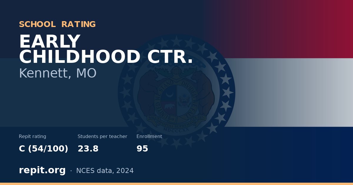 EARLY CHILDHOOD CTR., Kennett, MO — Repit school rating C (54/100)