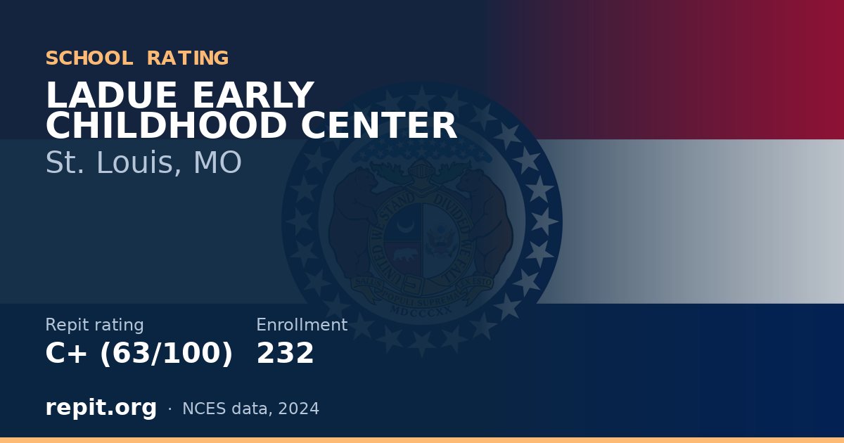 LADUE EARLY CHILDHOOD CENTER, St. Louis, MO — Repit school rating C+ (63/100)